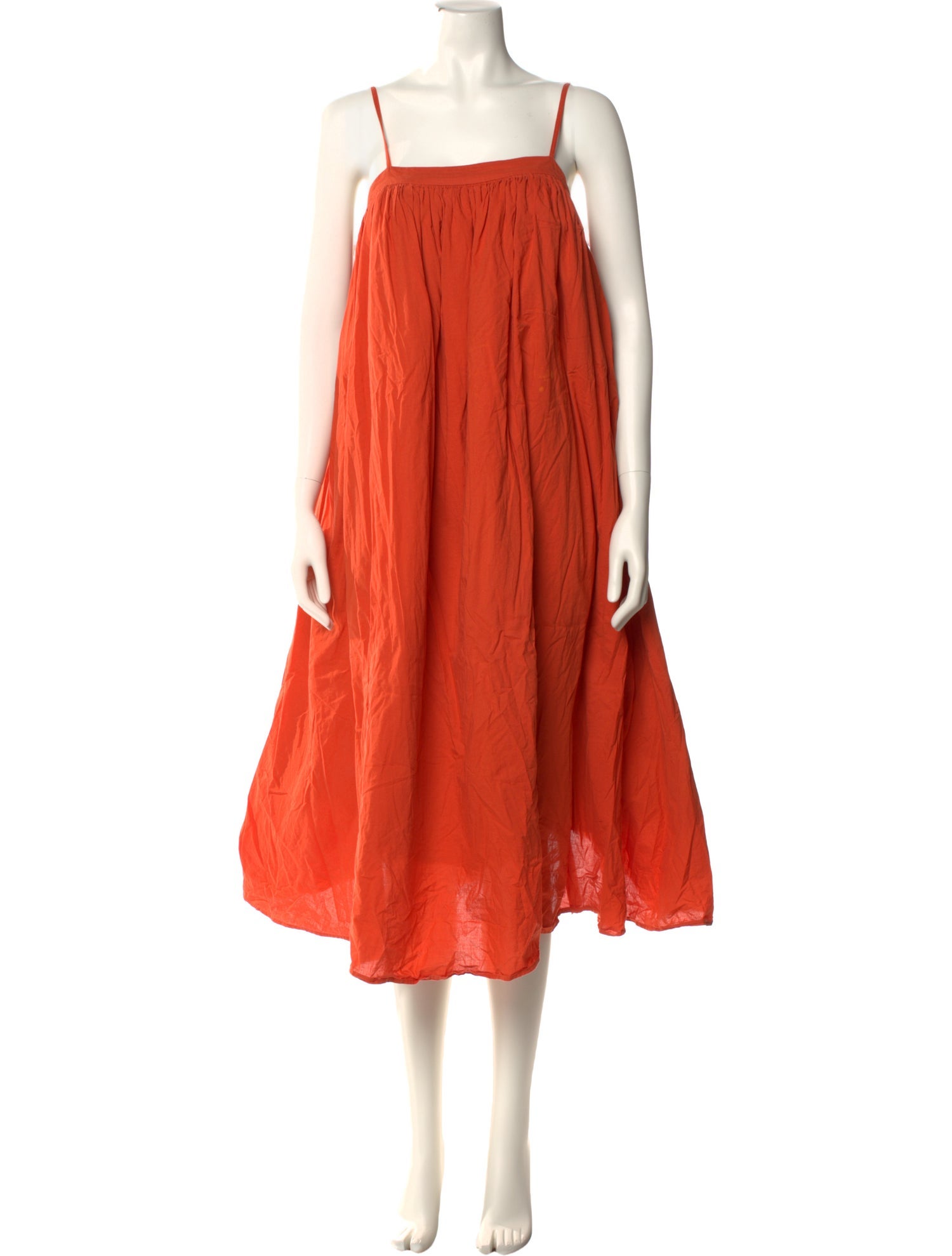 Adam Lippes Square Neckline Midi Length Dress