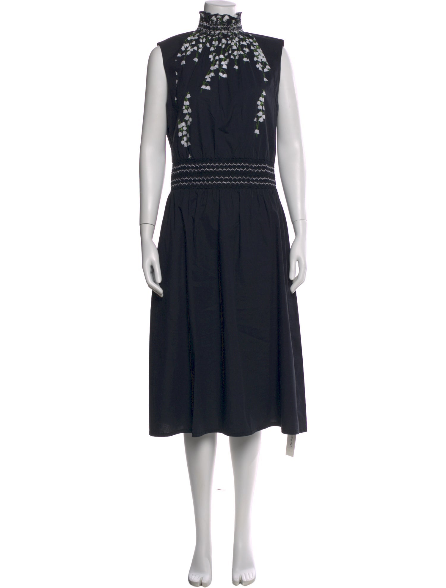 Adam Lippes Mock Neck Midi Length Dress