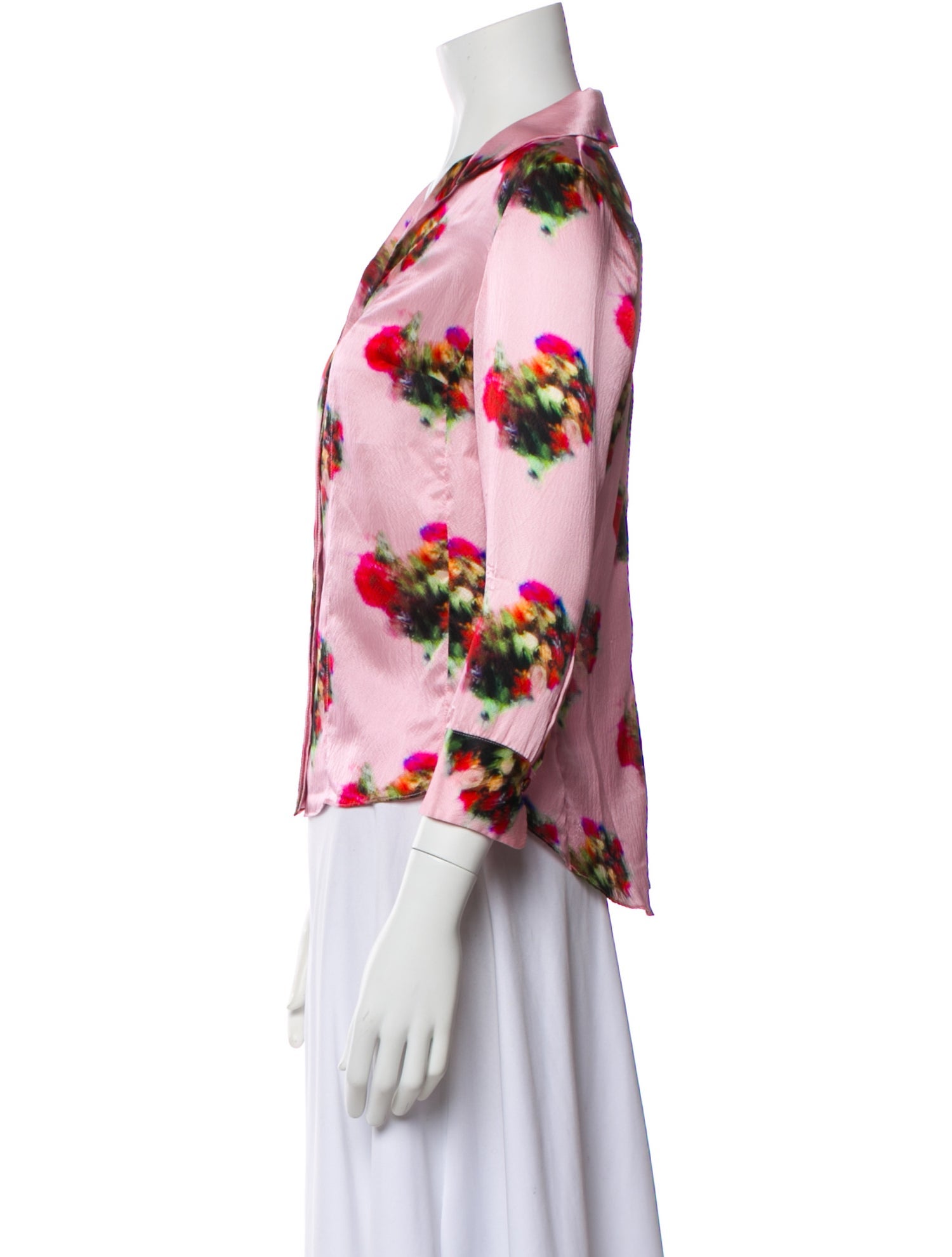 Adam Lippes Floral Print V-Neck Blouse