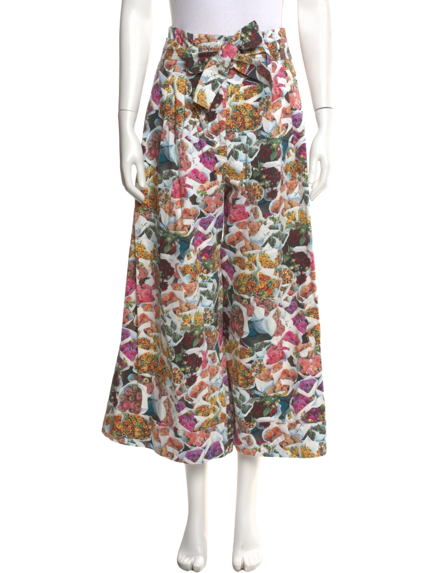 Adam Lippes Floral Print Wide Leg Pants