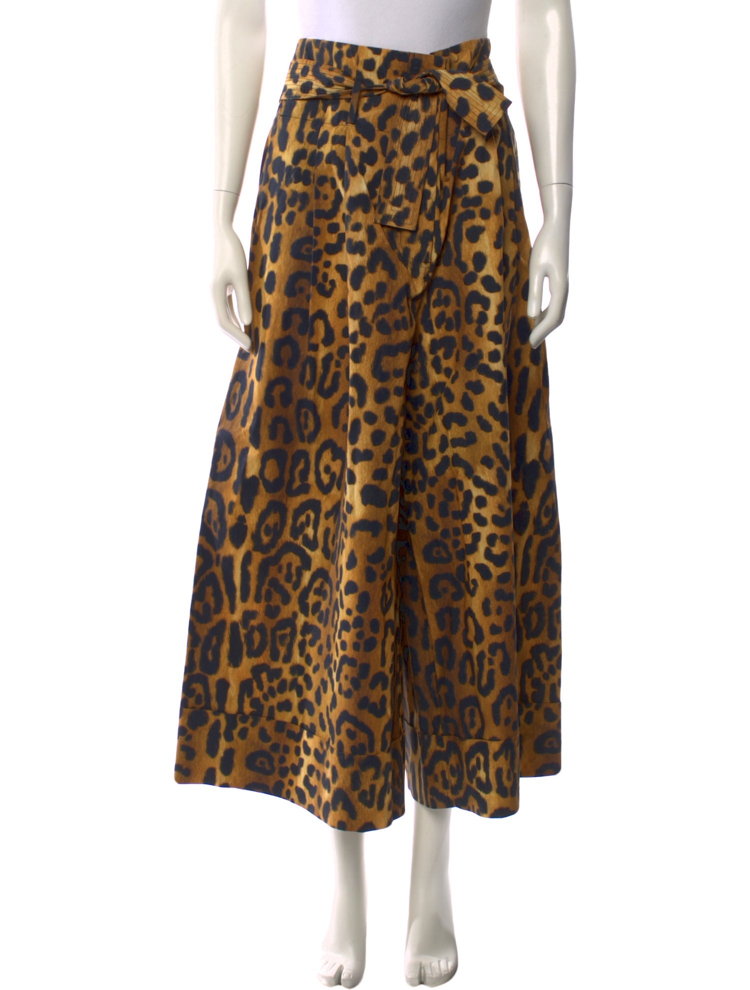 Adam Lippes Animal Print Wide Leg Pants