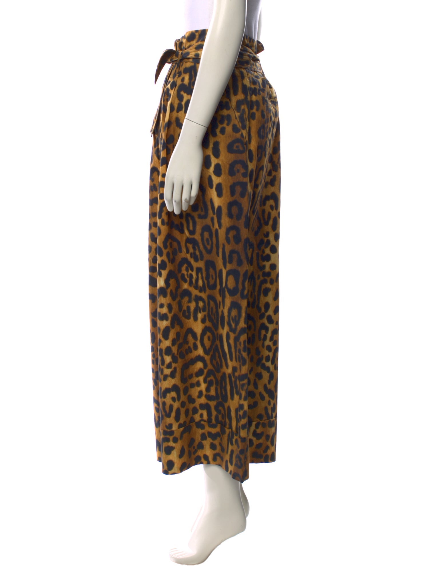 Adam Lippes Animal Print Wide Leg Pants