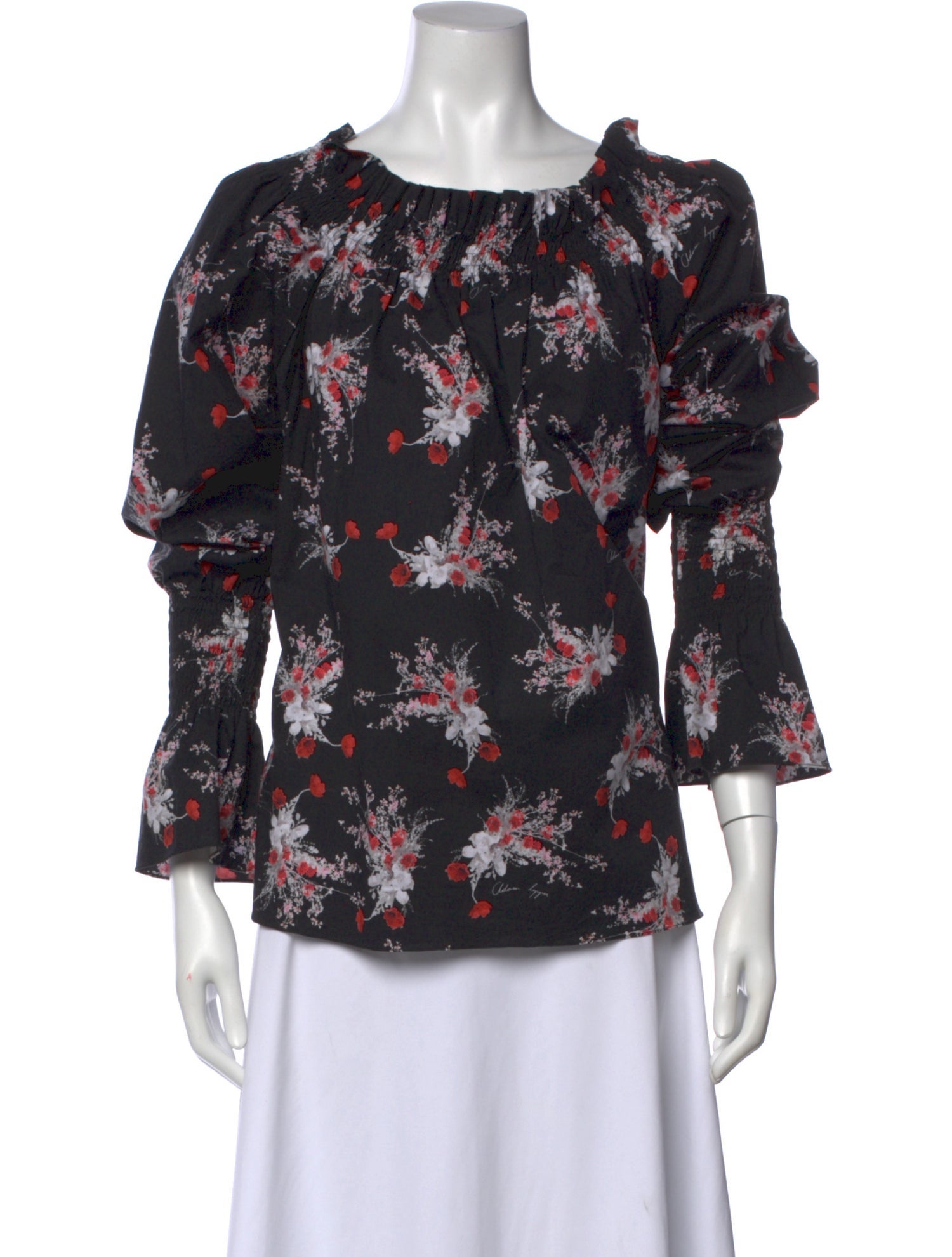 Adam Lippes Floral Print Scoop Neck Blouse