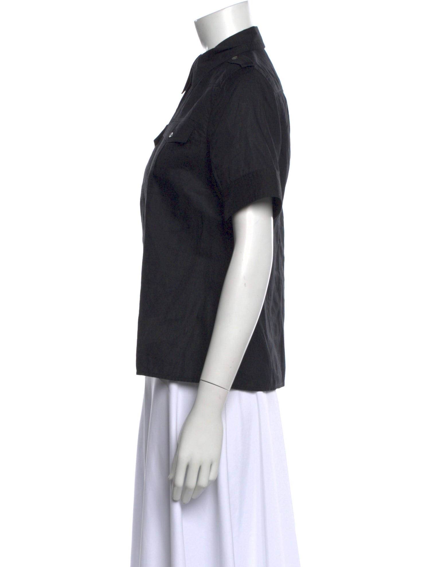 Adam Lippes Short Sleeve Button-Up Top