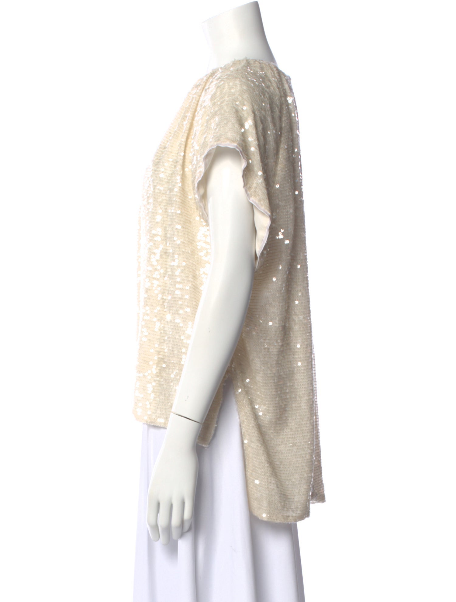 Adam Lippes Sequin Crew Neck Top
