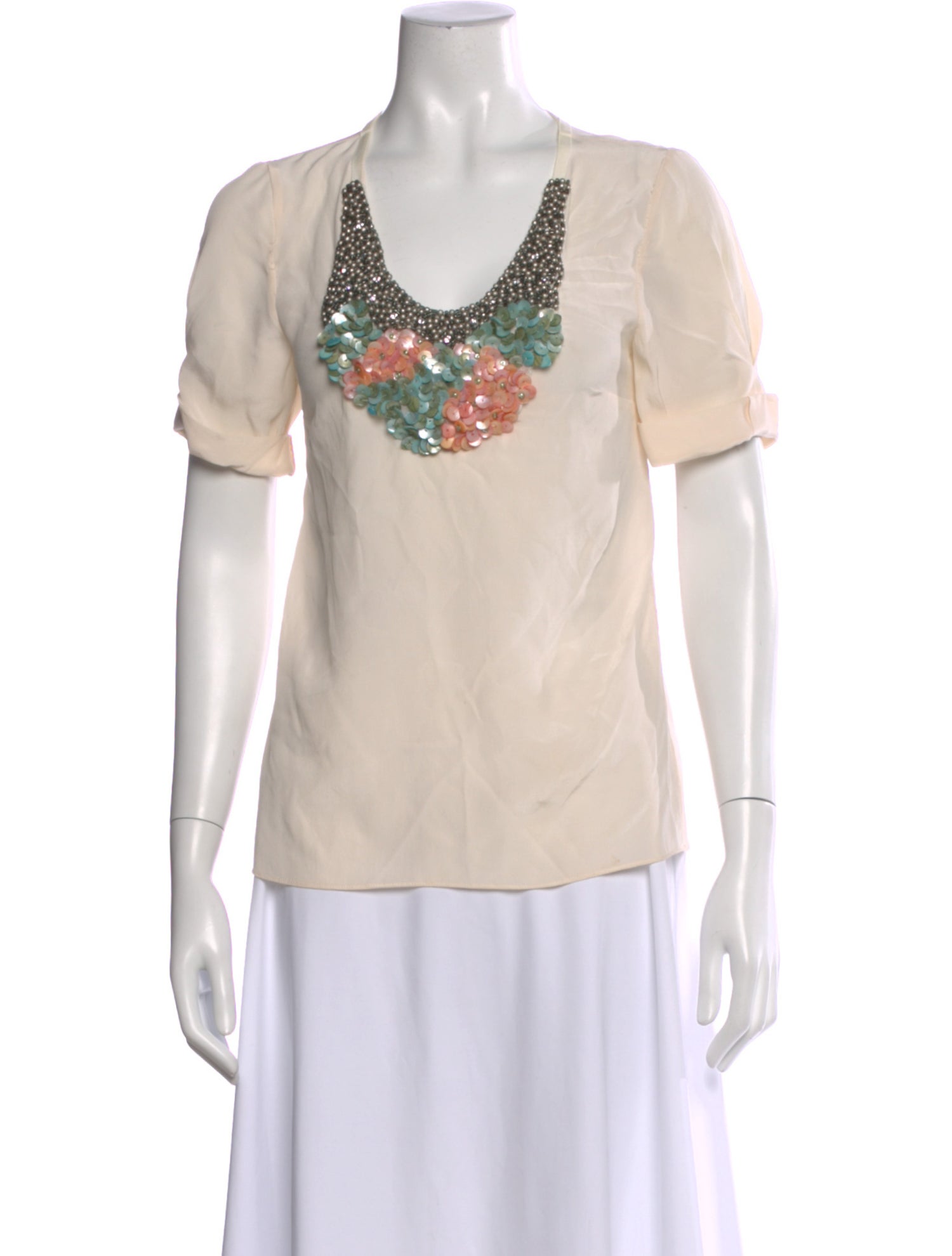 Adam Lippes Silk Scoop Neck Blouse