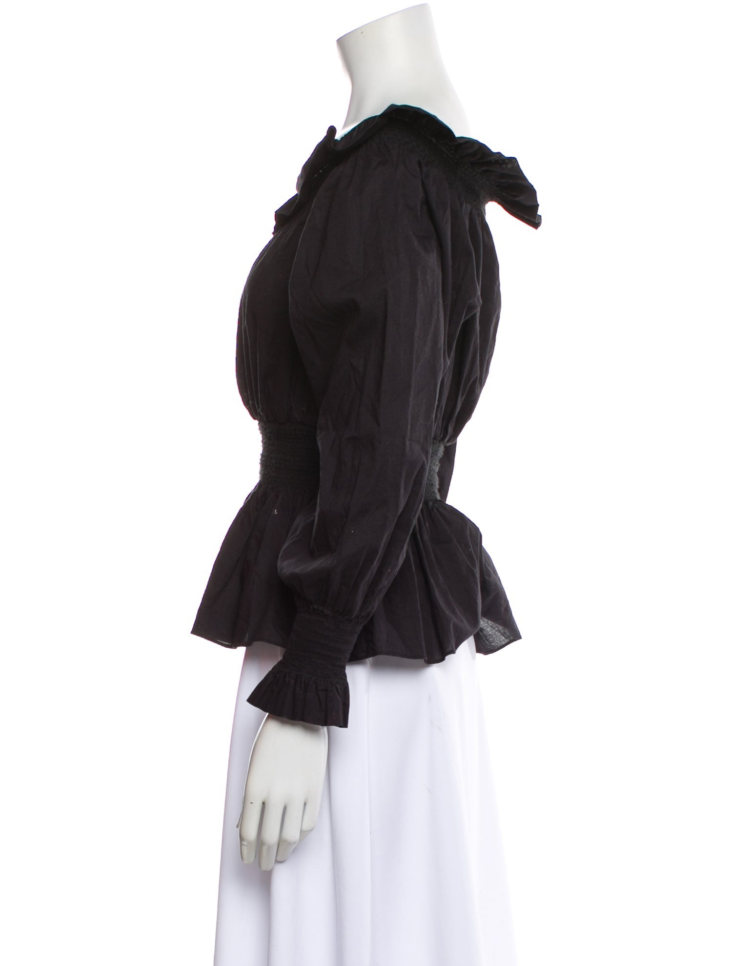 Adam Lippes Off-The-Shoulder Long Sleeve Blouse