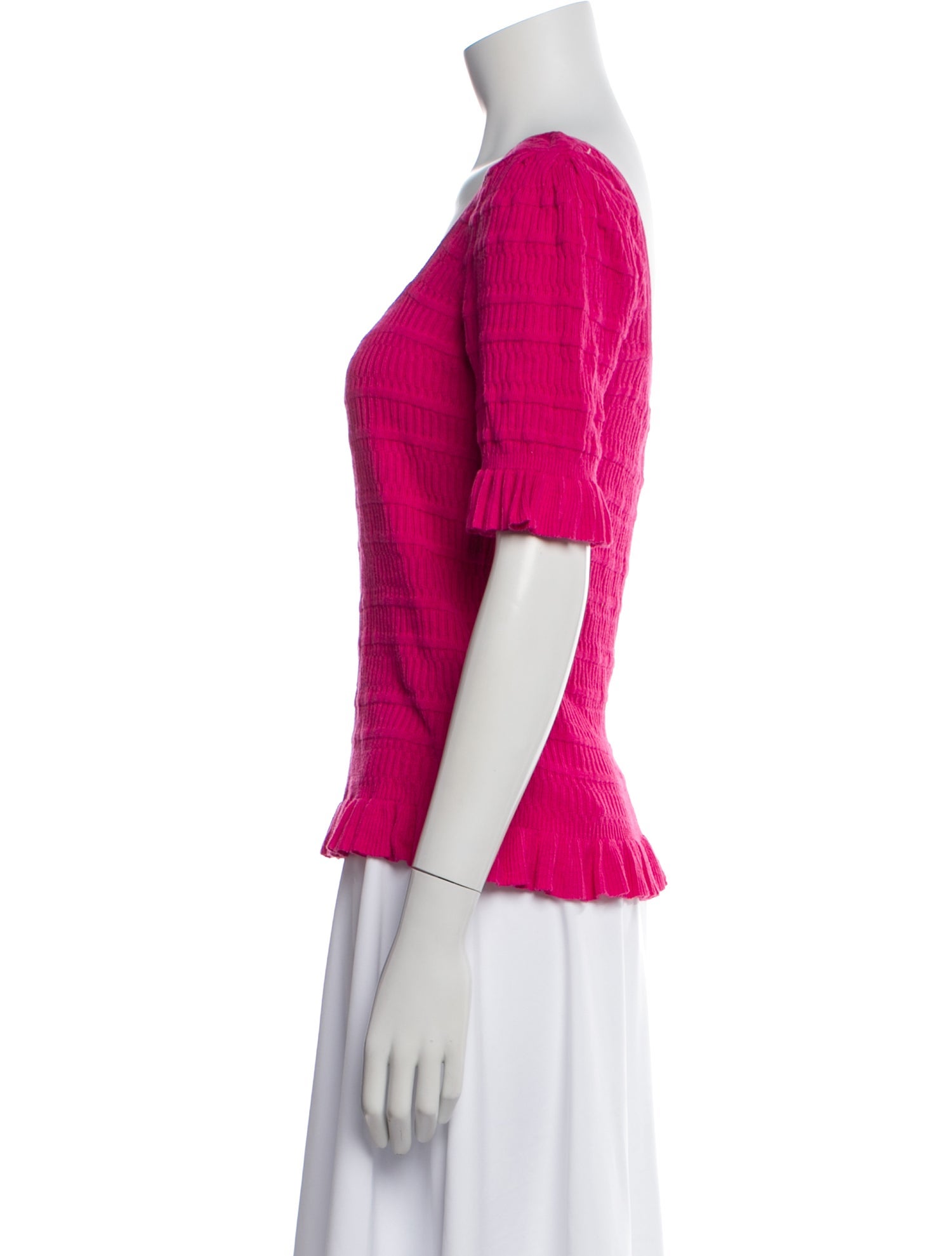 Adam Lippes Square Neckline Three-Quarter Sleeve Top