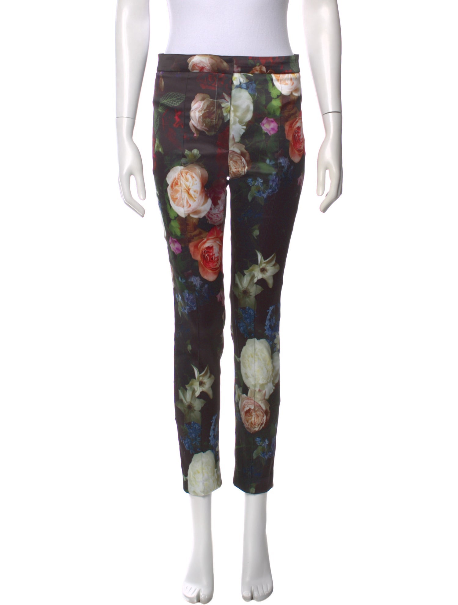 Adam Lippes Floral Print Skinny Leg Pants