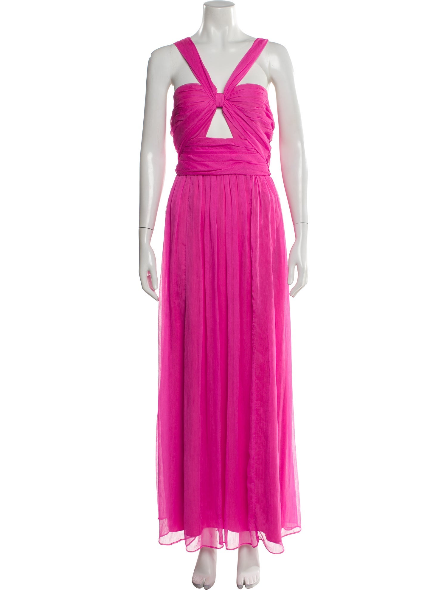 adam lippes pink dress V-Neck Long Dress