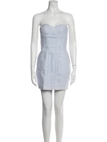 Pre-owned Adam Lippes Strapless Mini Dress In White