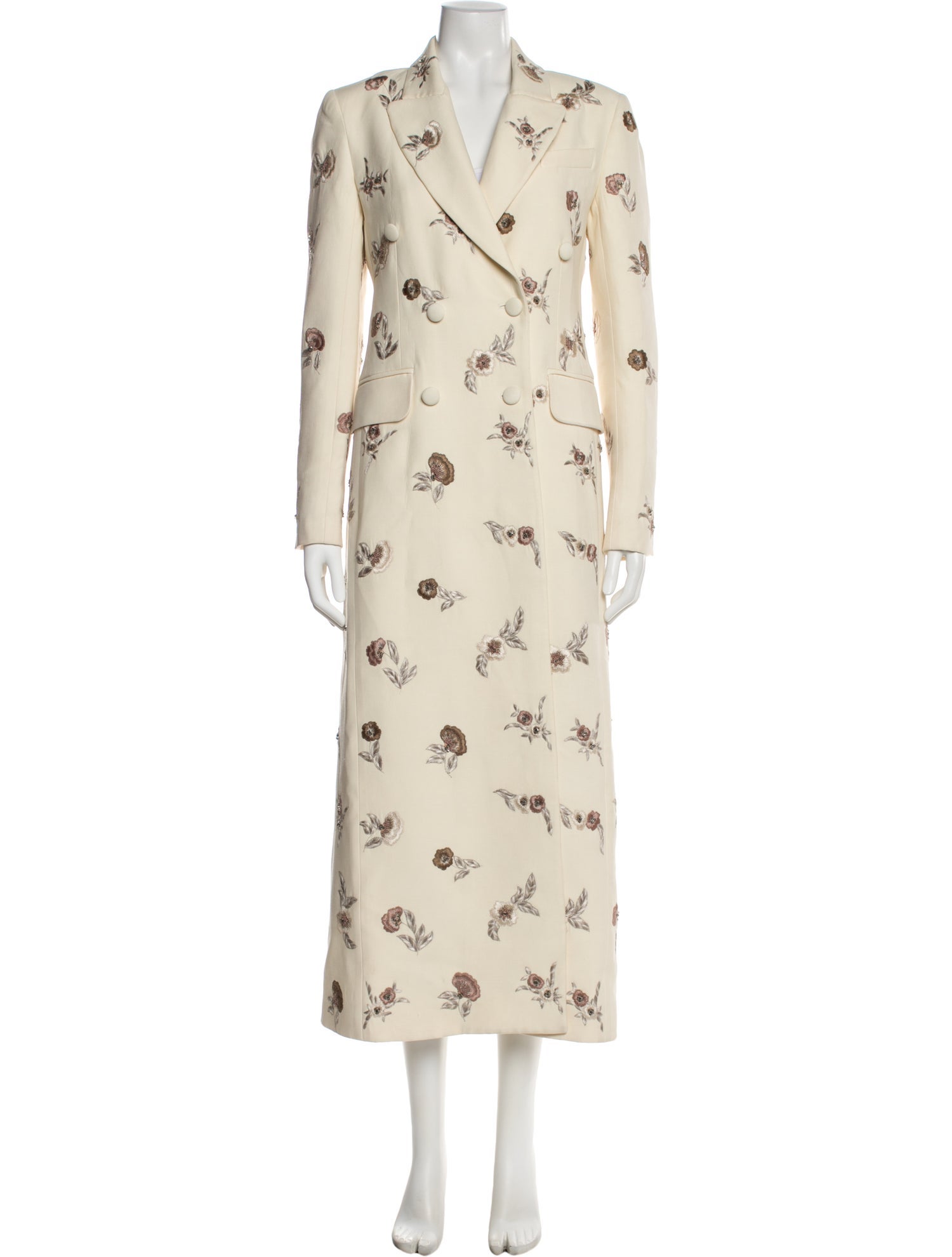 Adam Lippes Floral Print Trench Coat