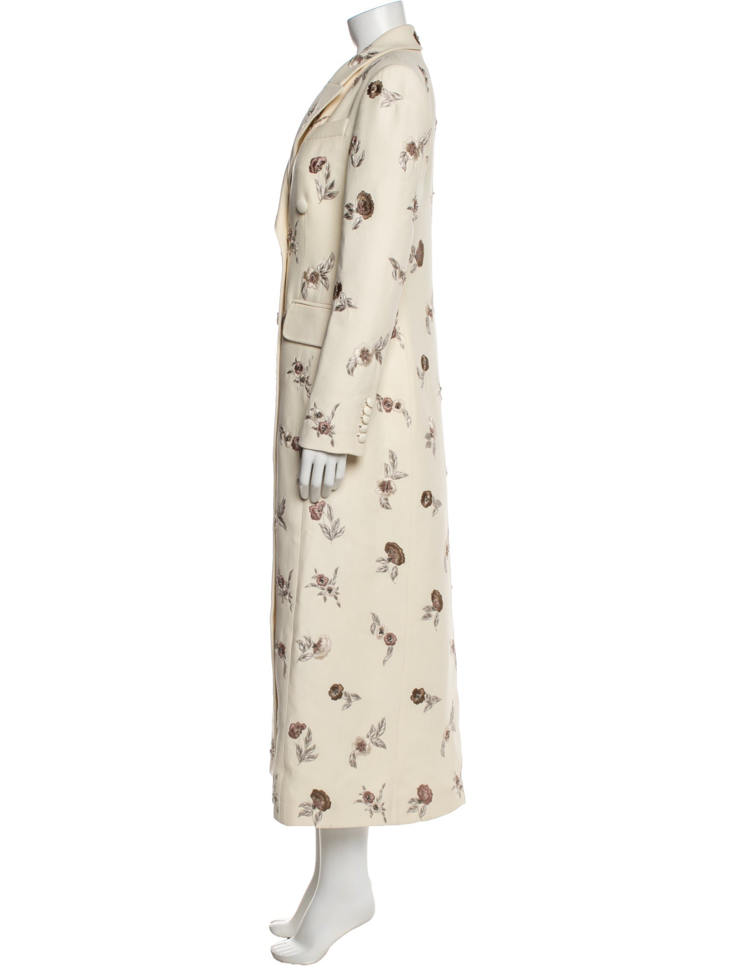 Adam Lippes Floral Print Trench Coat