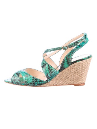 Alexandre Birman Snakeskin Wedges
