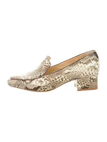 Alexandre Birman Python Round-Toe Loafers