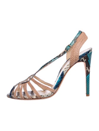Alexandre Birman Snakeskin Caged Sandals