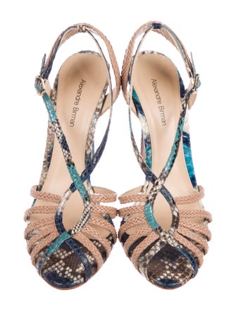 Alexandre Birman Snakeskin Caged Sandals