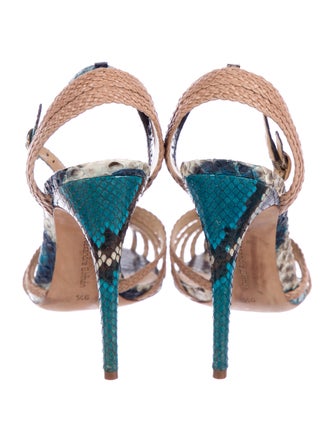 Alexandre Birman Snakeskin Caged Sandals