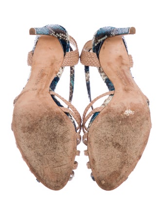 Alexandre Birman Snakeskin Caged Sandals