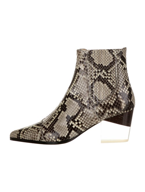 Alexandre Birman Snakeskin Striped Boots Brown