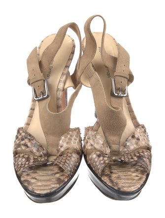 Alexandre Birman Animal Print T-Strap Sandals