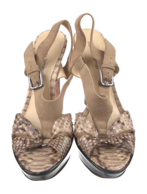 Alexandre Birman Animal Print T-Strap Sandals