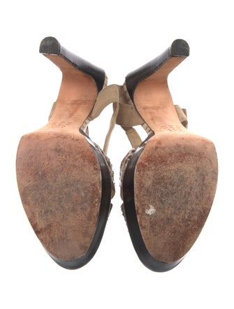 Alexandre Birman Animal Print T-Strap Sandals