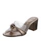 Alexandre Birman Leather Bow Accents Slides