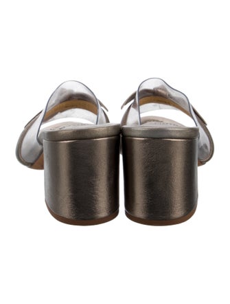 Alexandre Birman Leather Bow Accents Slides