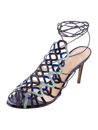Alexandre Birman Leather Printed Gladiator Sandals