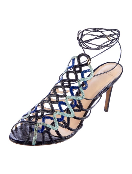 Alexandre Birman Leather Printed Gladiator Sandals