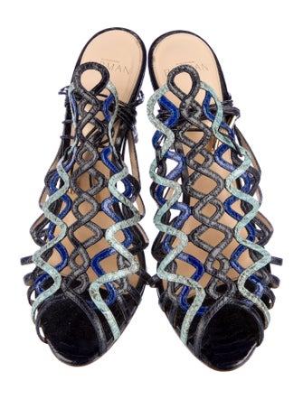 Alexandre Birman Leather Printed Gladiator Sandals