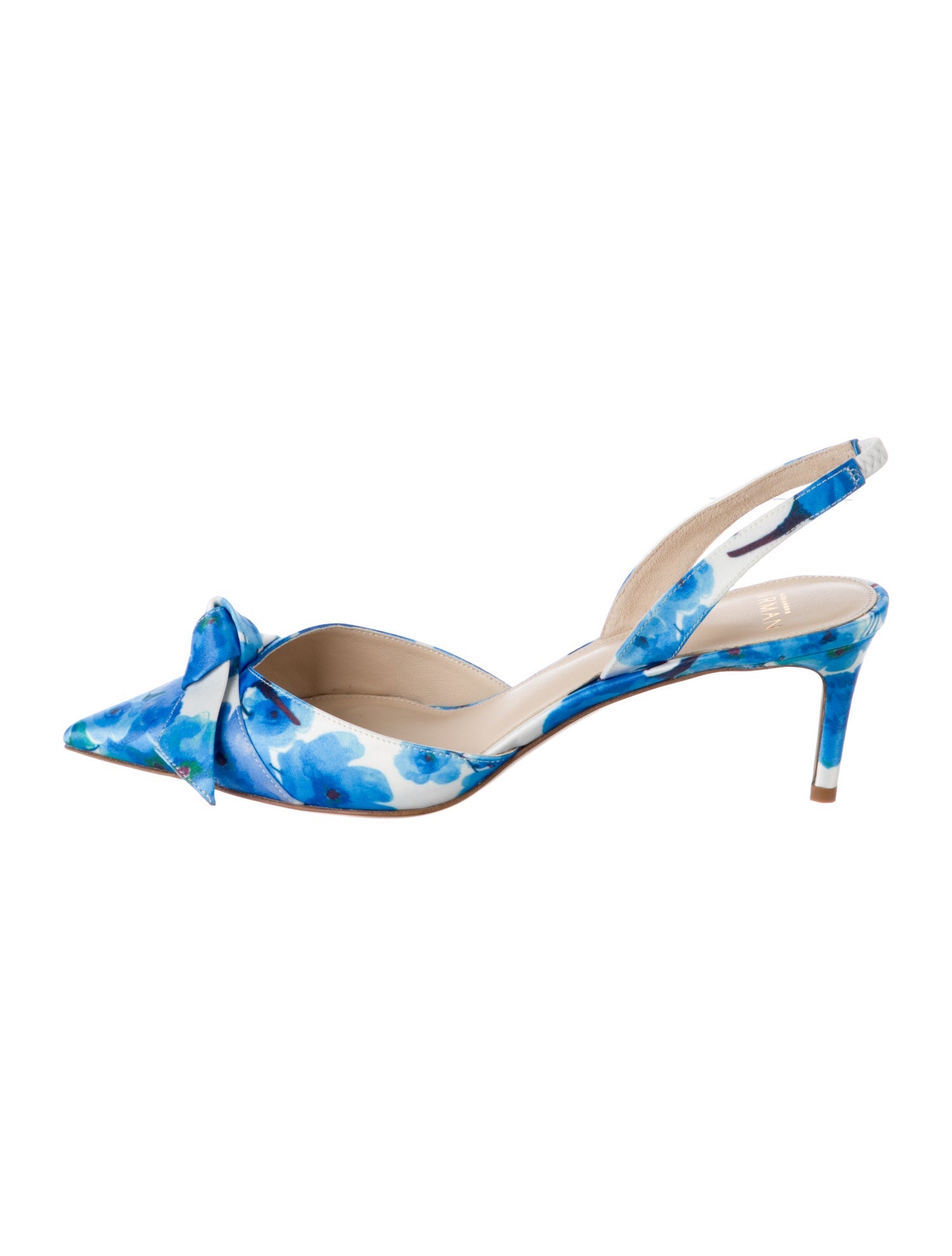 Alexandre Birman Satin Floral Print Slingback Pumps w/ Tags
