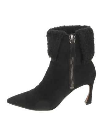 Alexandre Birman Suede Fur Trim Boots