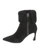 Alexandre Birman Suede Fur Trim Boots