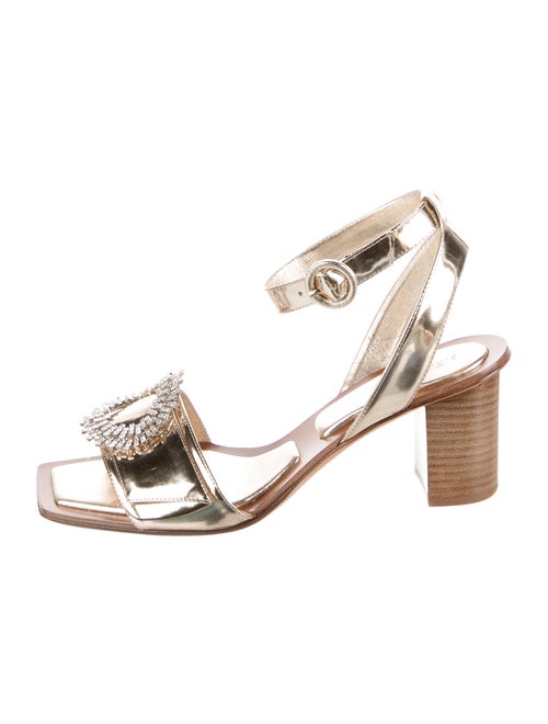 Alexandre Birman Patent Leather Crystal Embellishments Sandals