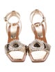 Alexandre Birman Patent Leather Crystal Embellishments Sandals