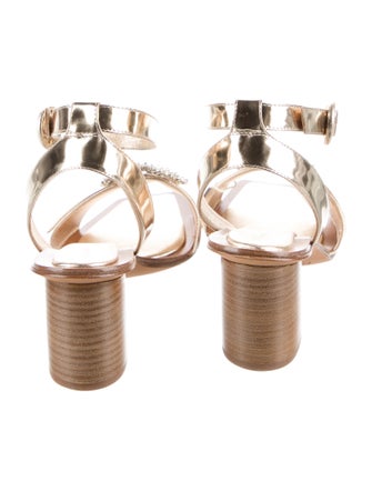 Alexandre Birman Patent Leather Crystal Embellishments Sandals