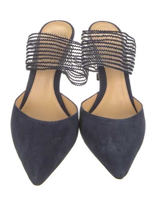 Alexandre Birman Suede Colorblock Pattern Mules