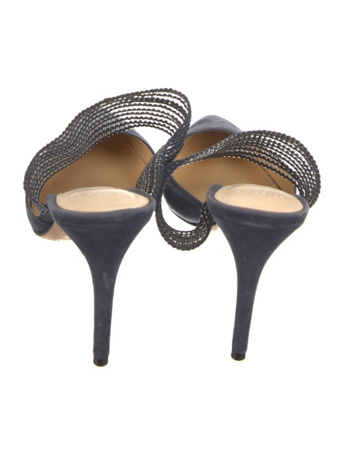 Alexandre Birman Suede Colorblock Pattern Mules