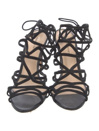 Alexandre Birman Suede Cutout Accent Gladiator Sandals