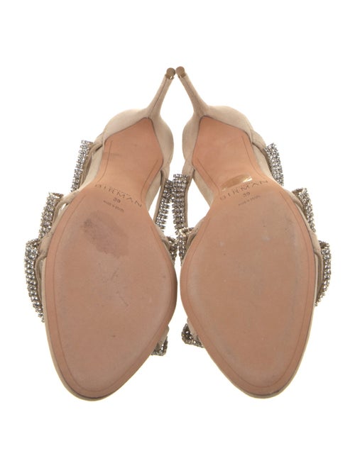 Alexandre Birman Suede Crystal Embellishments Slides