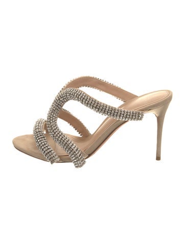Alexandre Birman Sandals Suede Crystal Embellishments Slides IT 35 | 5