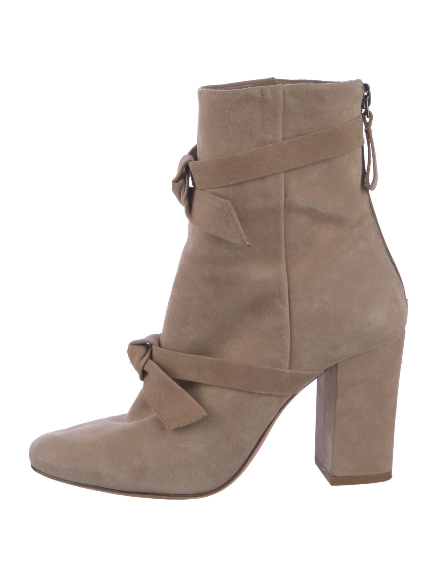 Alexandre Birman Suede Bow Accents Boots