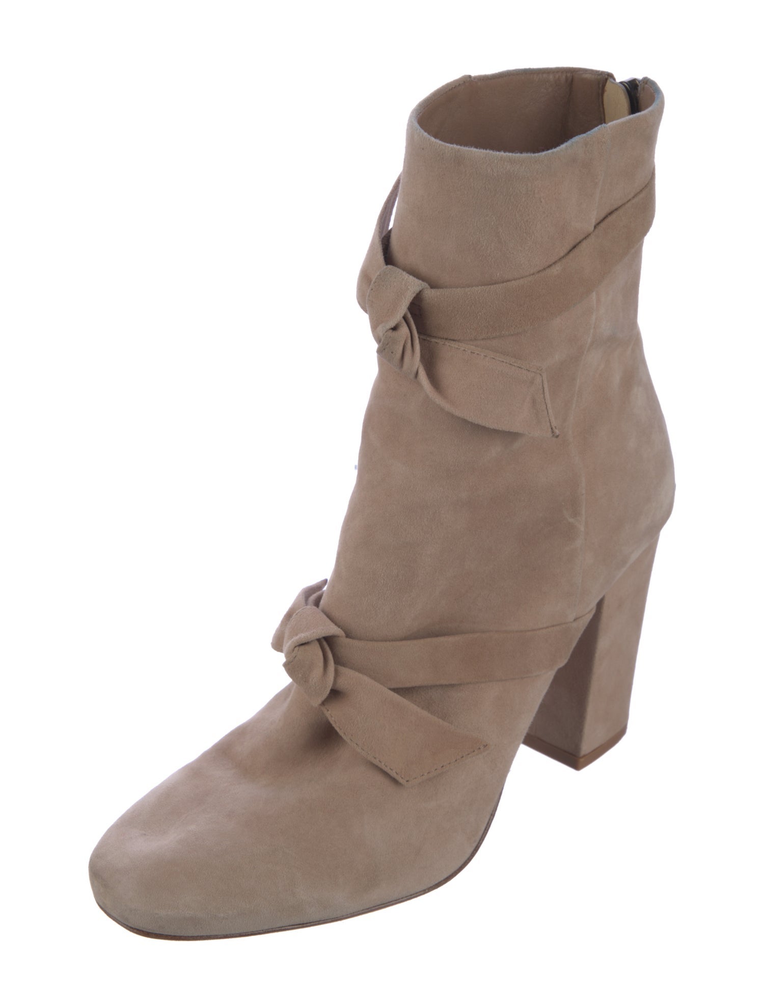 Alexandre Birman Suede Bow Accents Boots