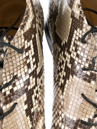 Alexandre Birman Snakeskin Animal Print Lace-Up Boots
