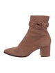 Alexandre Birman Suede Leather Trim Embellishment Sock Boots