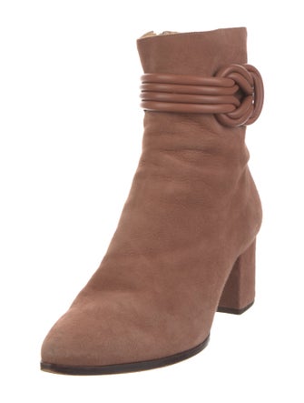 Alexandre Birman Suede Leather Trim Embellishment Sock Boots