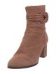 Alexandre Birman Suede Leather Trim Embellishment Sock Boots