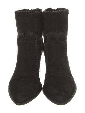 Alexandre Birman Suede Whipstitch Trim Boots